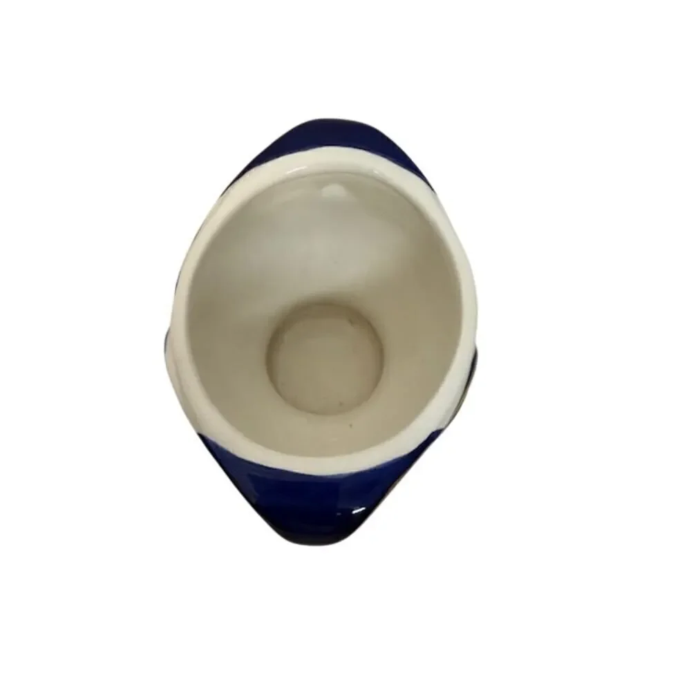 Jakubo Vase Urn White With Blue and Gold 3.25